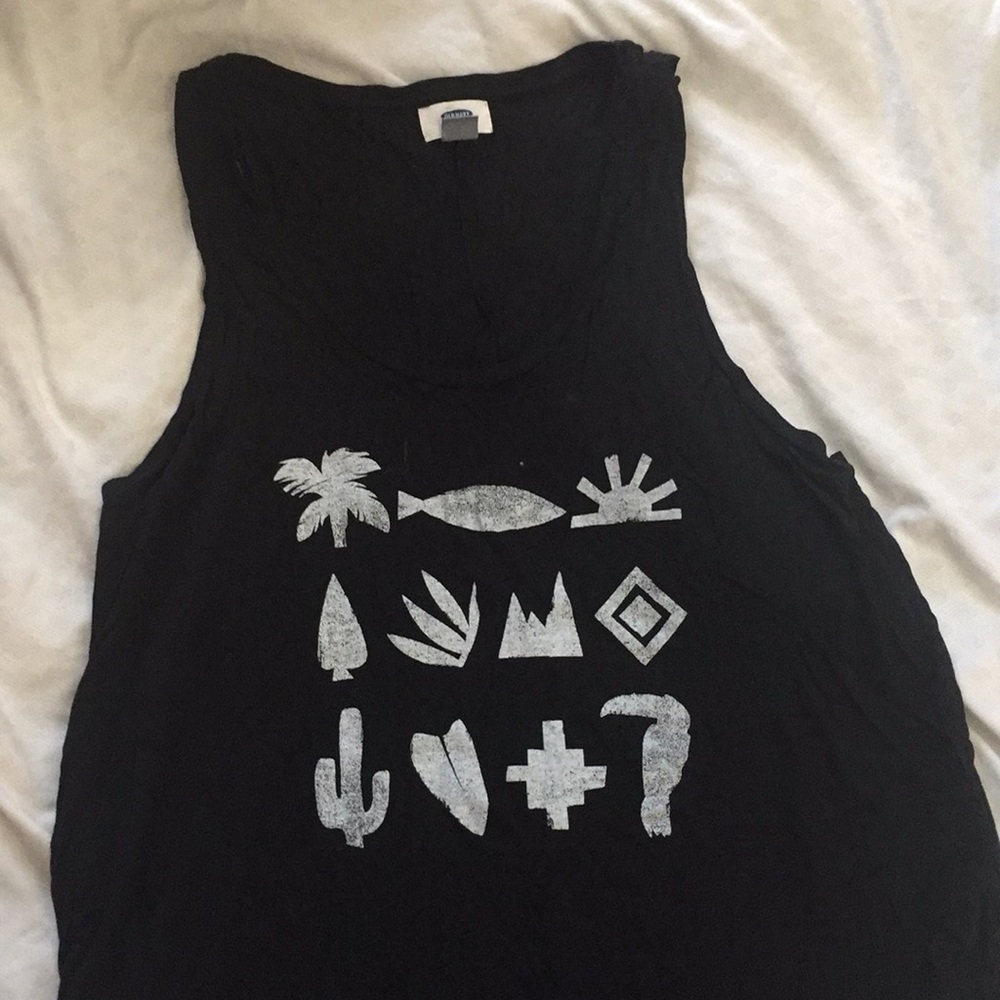 High-Low Tank Top with designs on it